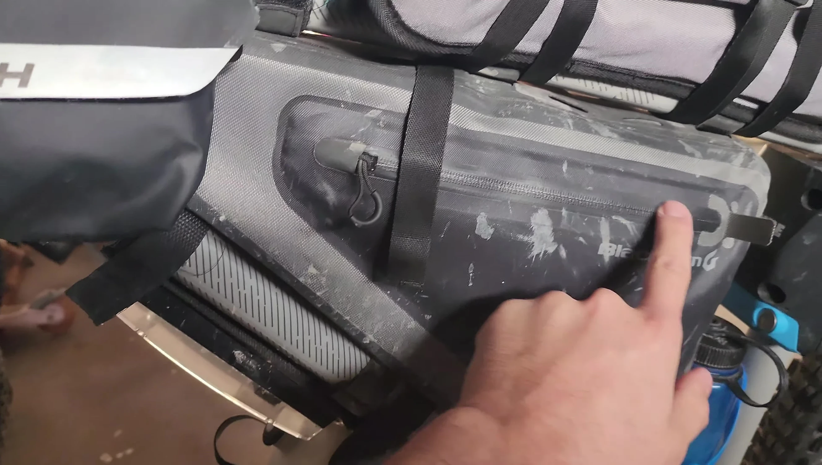 Close-up shot of the zippers