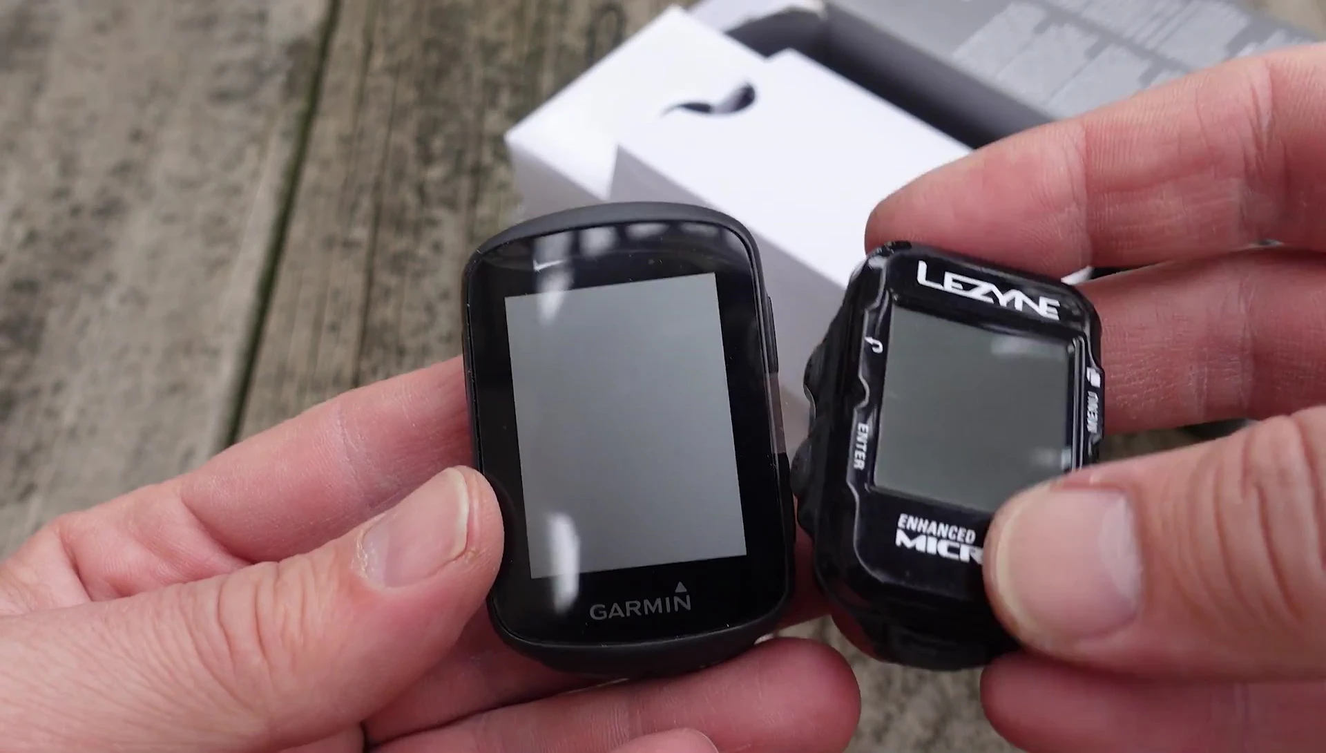 Comparison of the Garmin Edge 130 Plus and a Lezyne Micro.