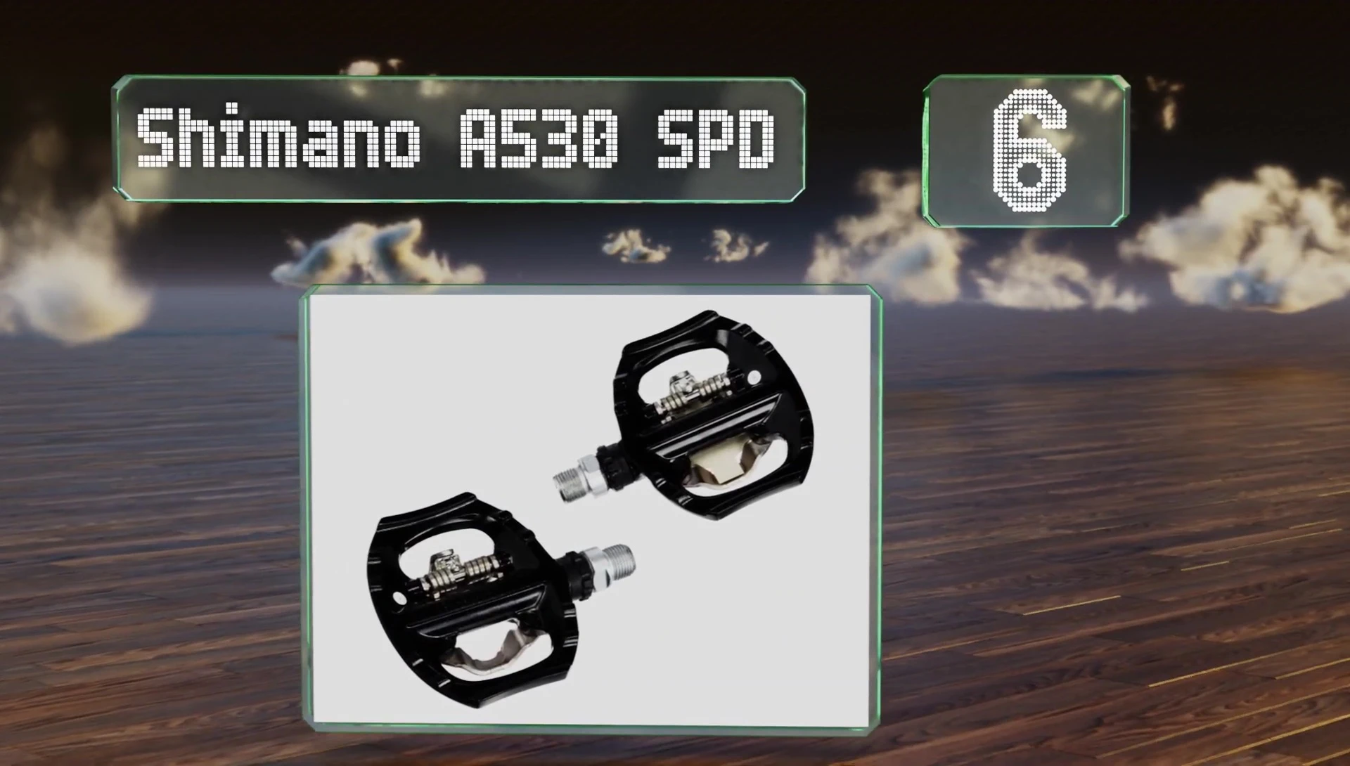 Close-up showing the interaction of the pedals with a shoe.