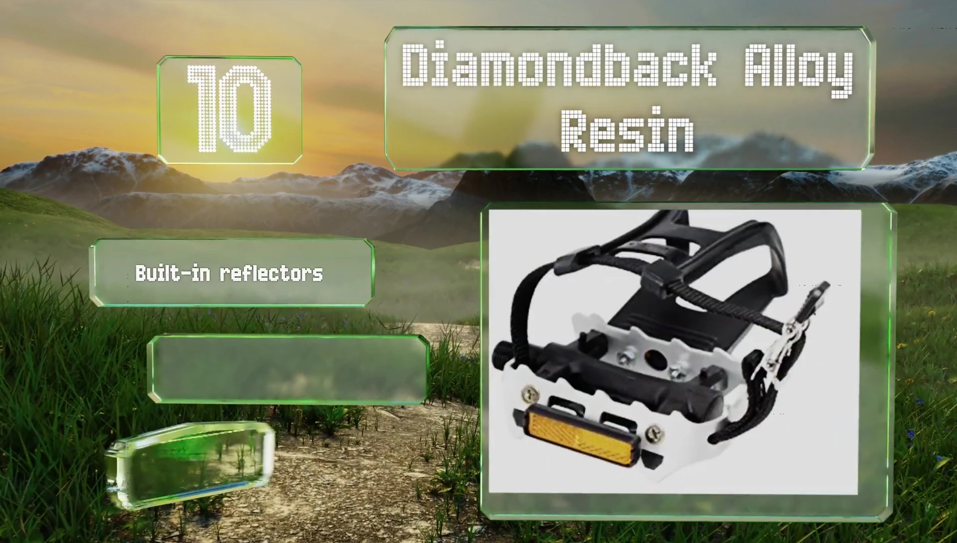 Image highlighting the affordability of Diamondback Alloy Resin pedals.