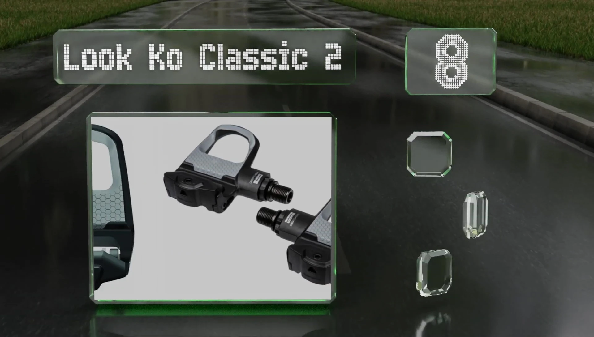 Close-up of the Look Keo Classic pedals, highlighting the large contact areas.