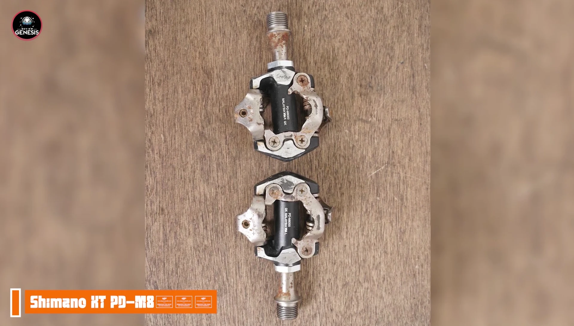 Close-up of Shimano XTR M8100 pedals