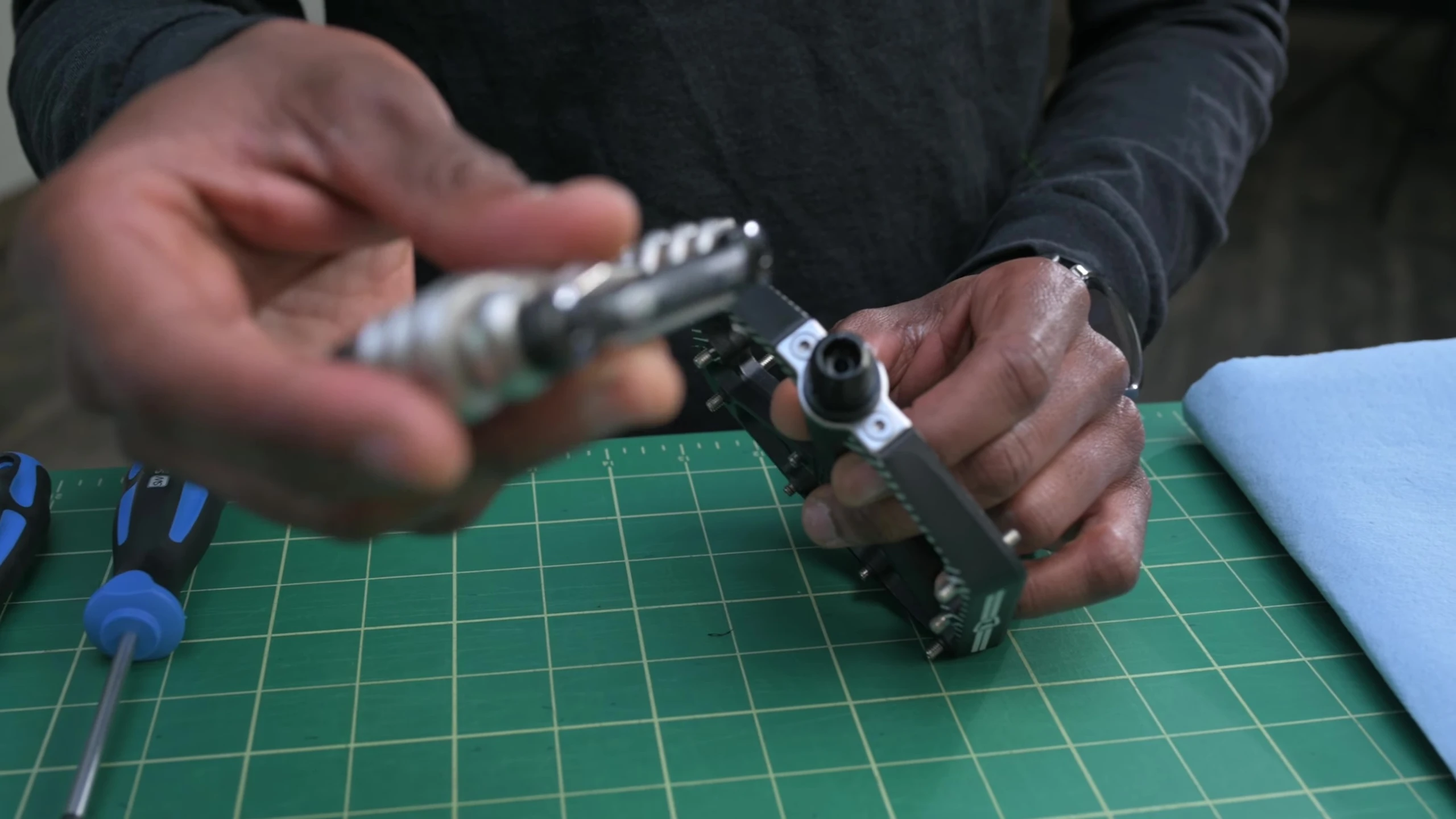 Removing the inner body screws from the pedal.