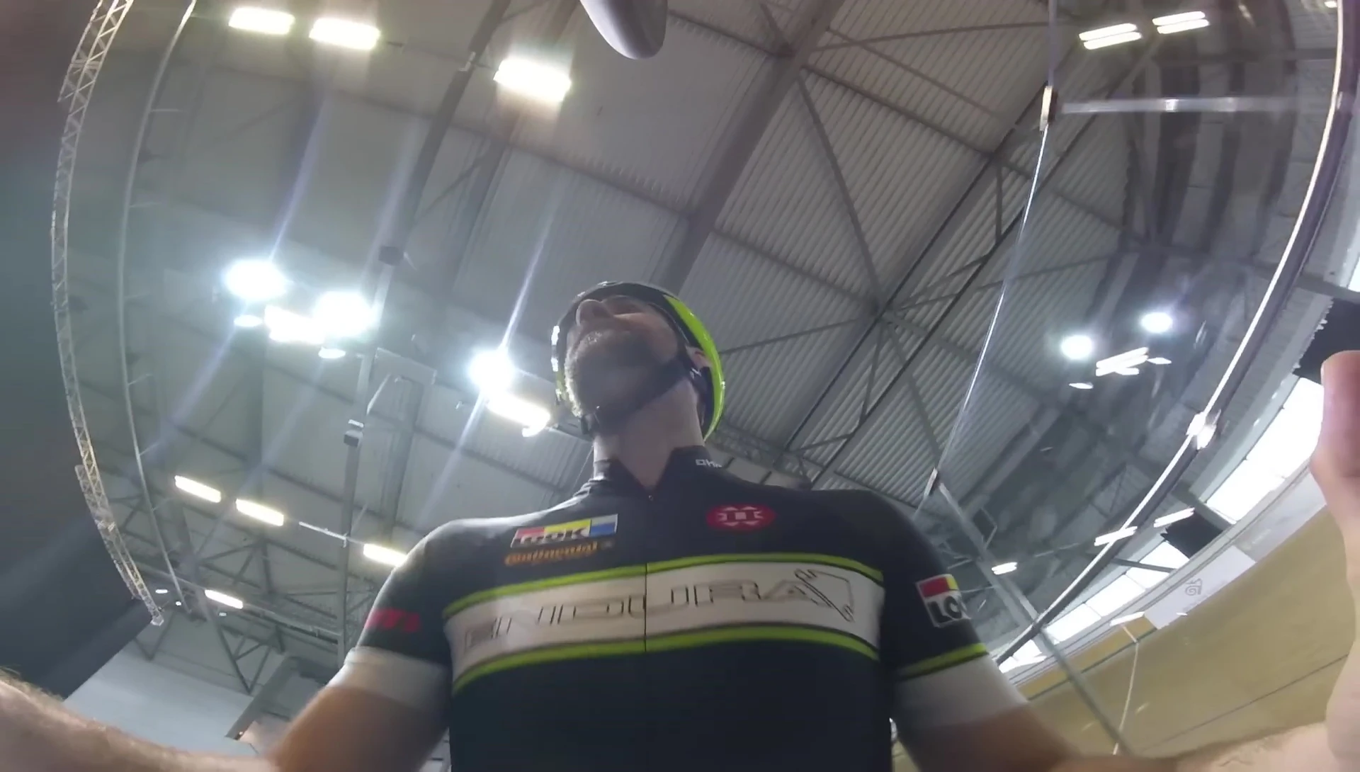 A shot during the track cycling session.