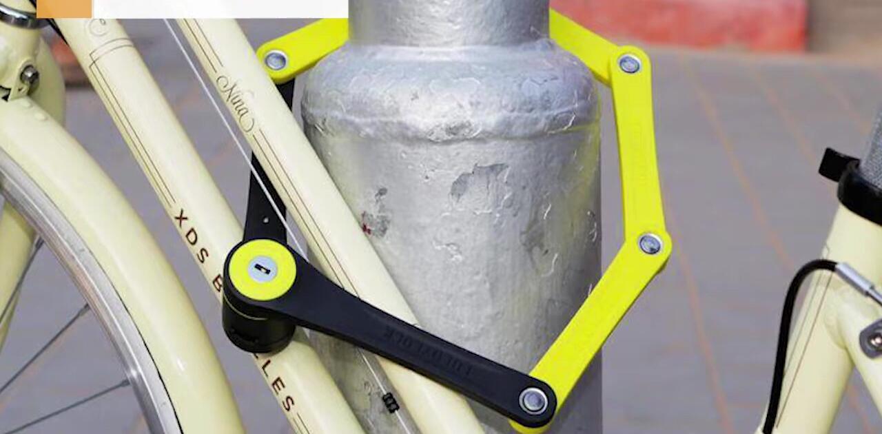 Close-up of the FoldyLock Compact's locking mechanism.