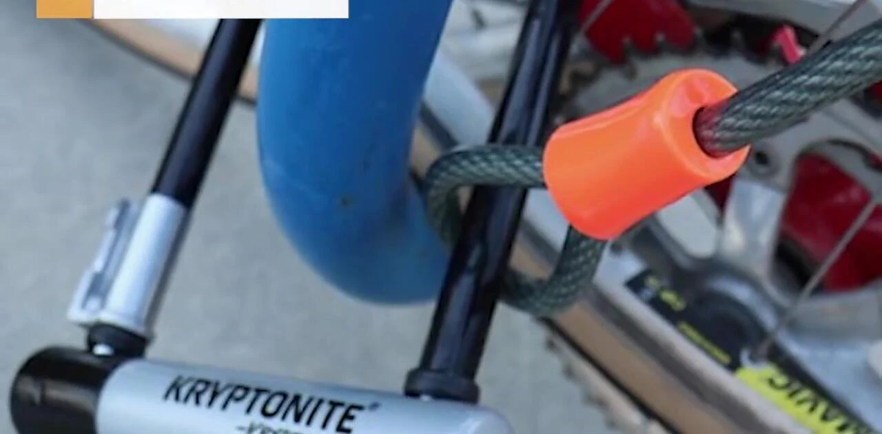 Dimensions of the Kryptonite lock are shown.