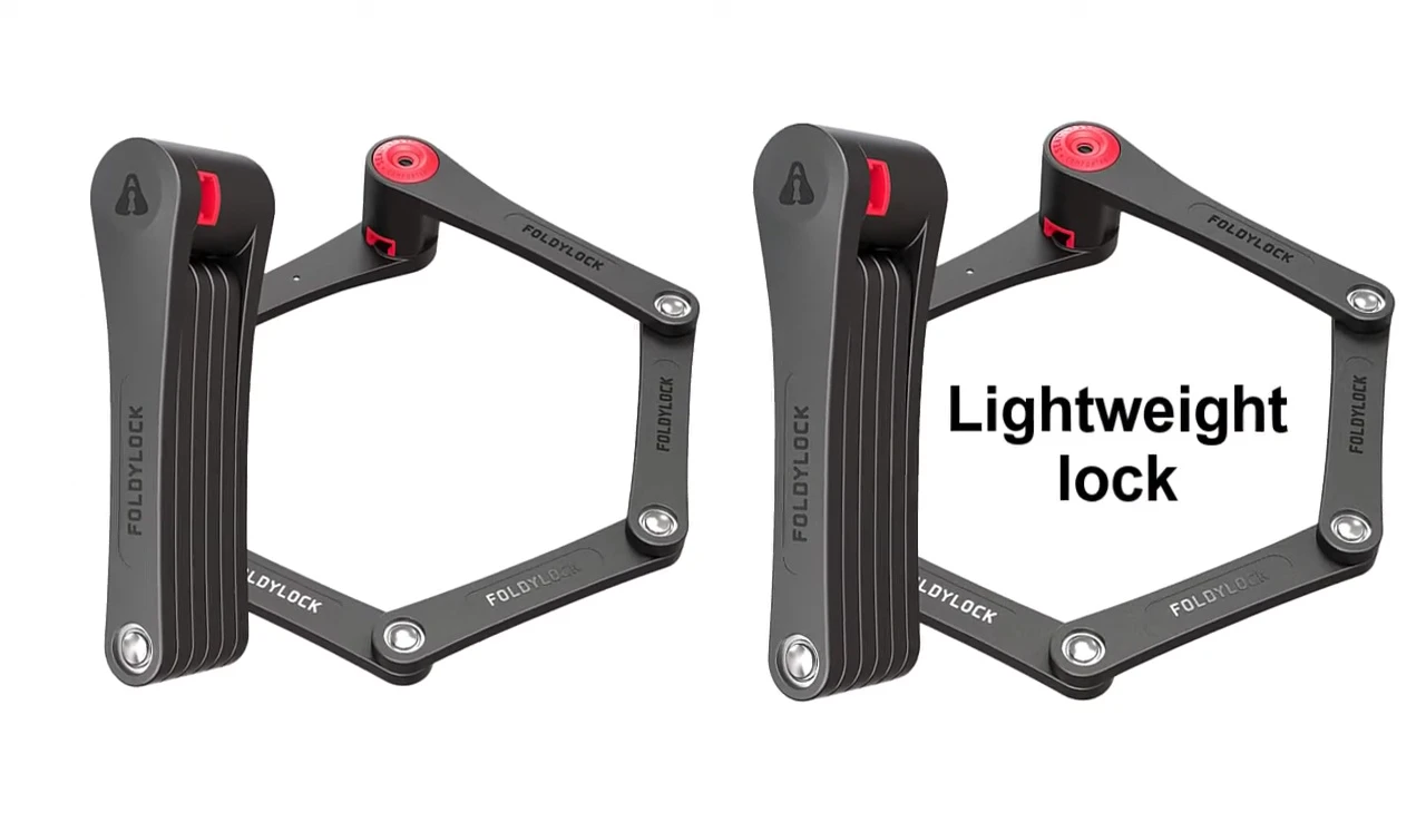 Person carrying CDlock Foldy Lock in backpack