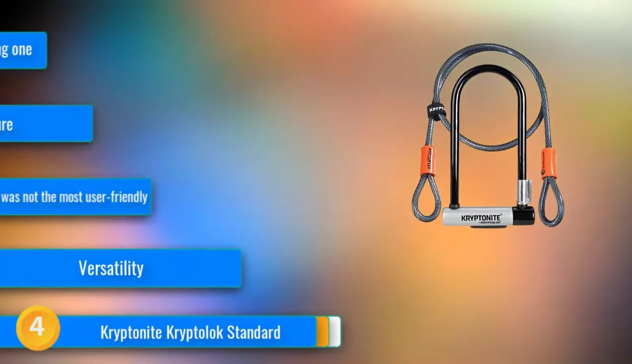 Kryptolok with cable wrapped around a bike wheel
