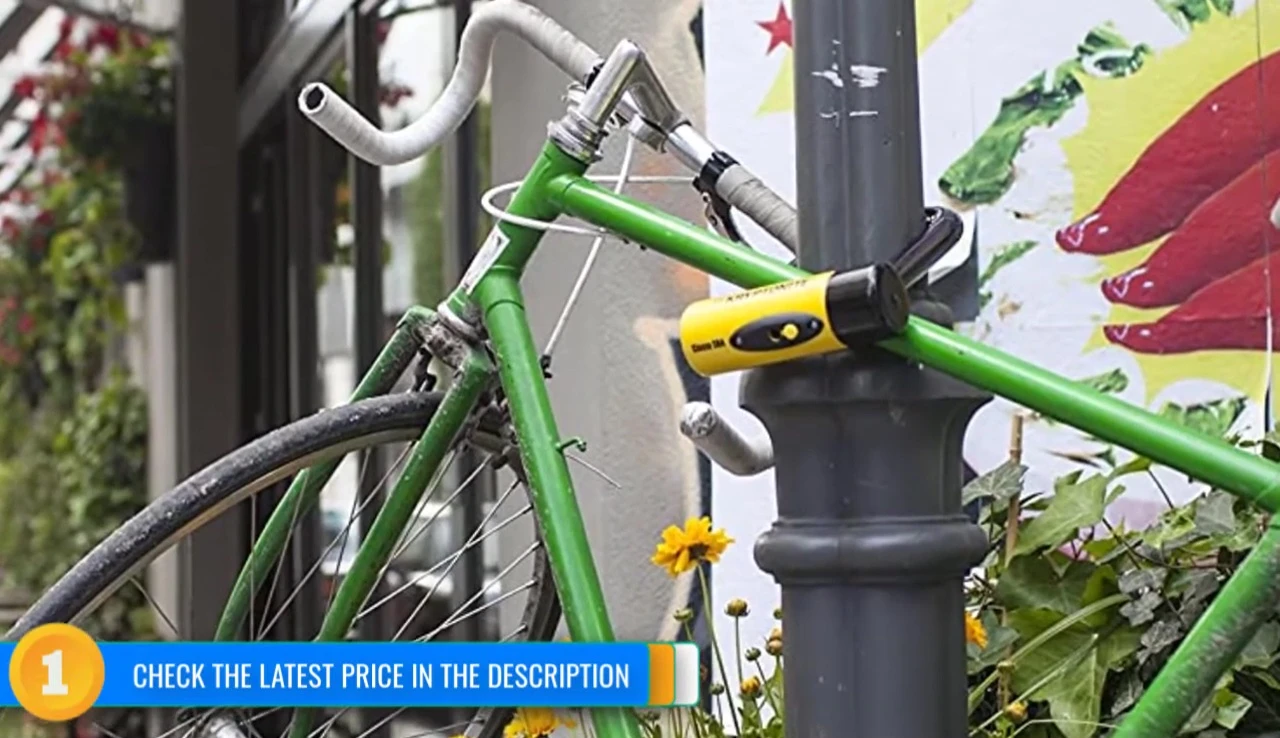 U-lock mounted on bike frame