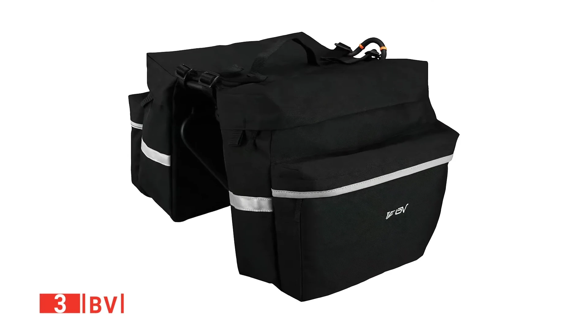 The BV pannier bag shown on a bike