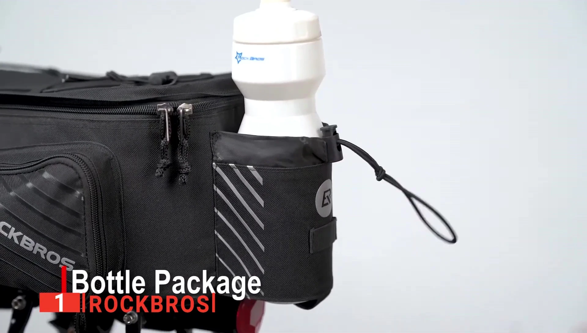 Highlighting the water bottle holder and organization features