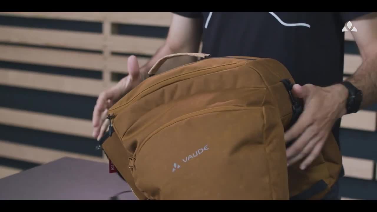 Close-up of the eSilkroad Plus bag showing its size compared to a standard bag.