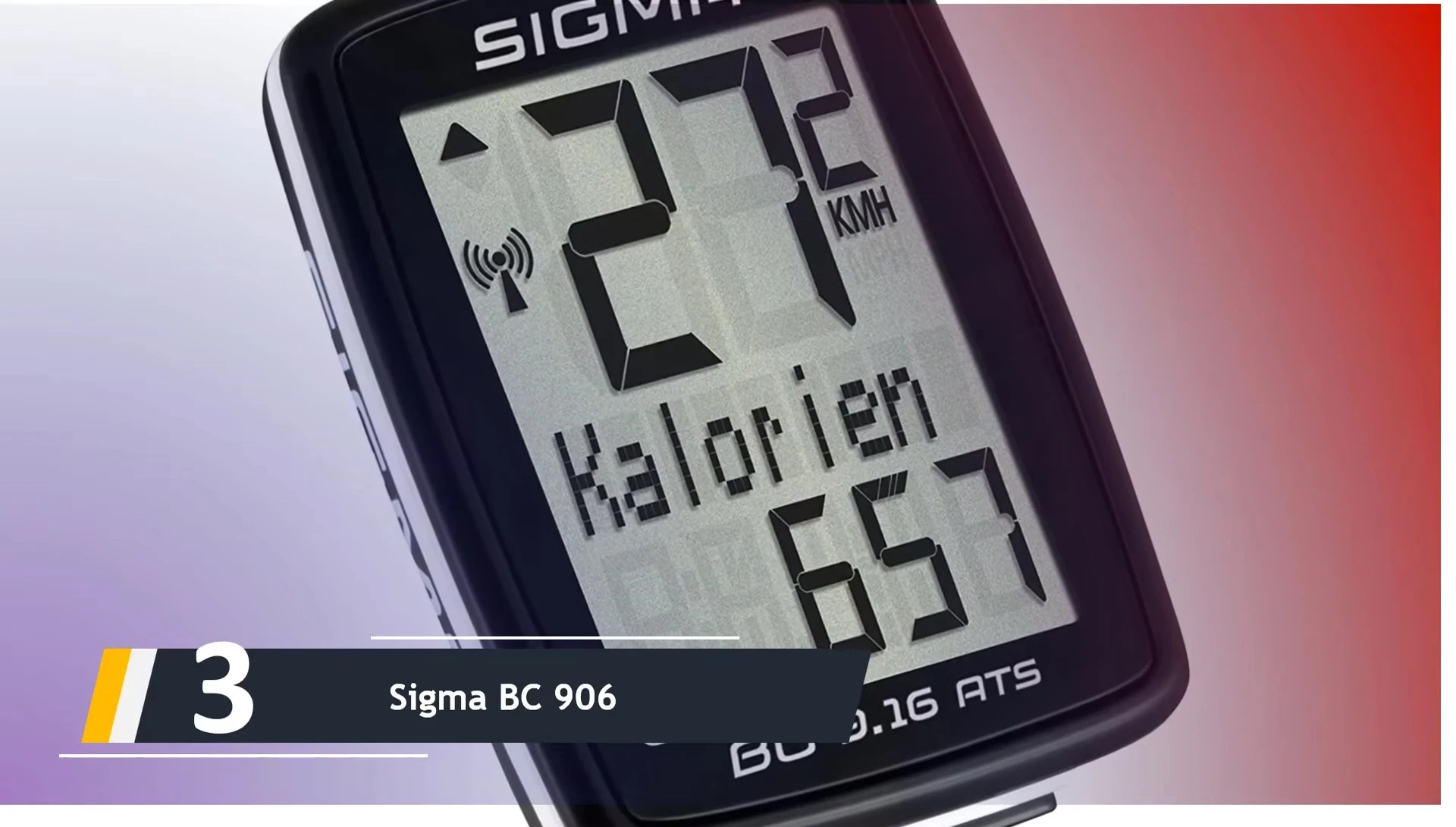 Sigma RC 906 display showing various data