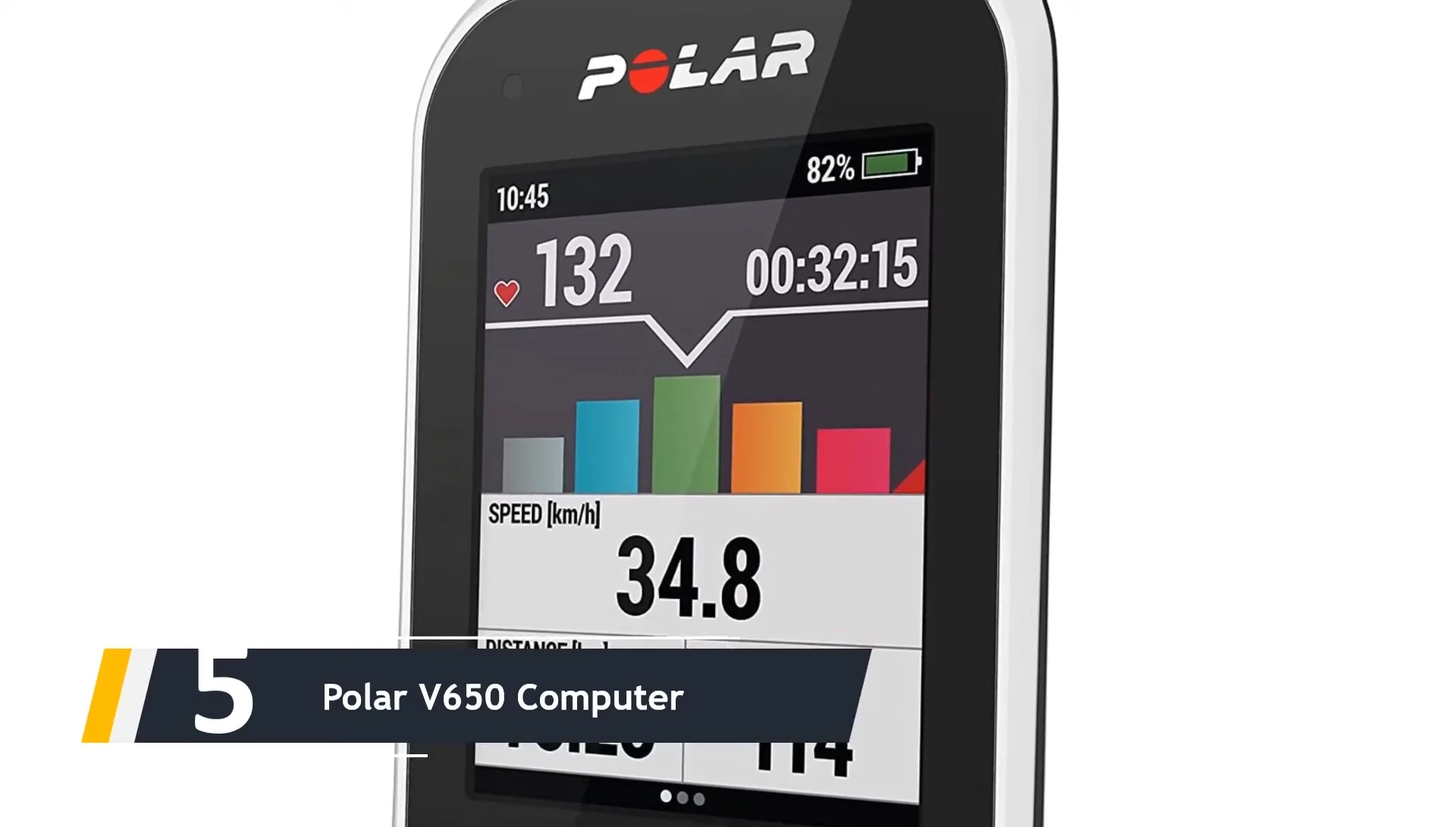 Close-up of the Polar M460's display showing data