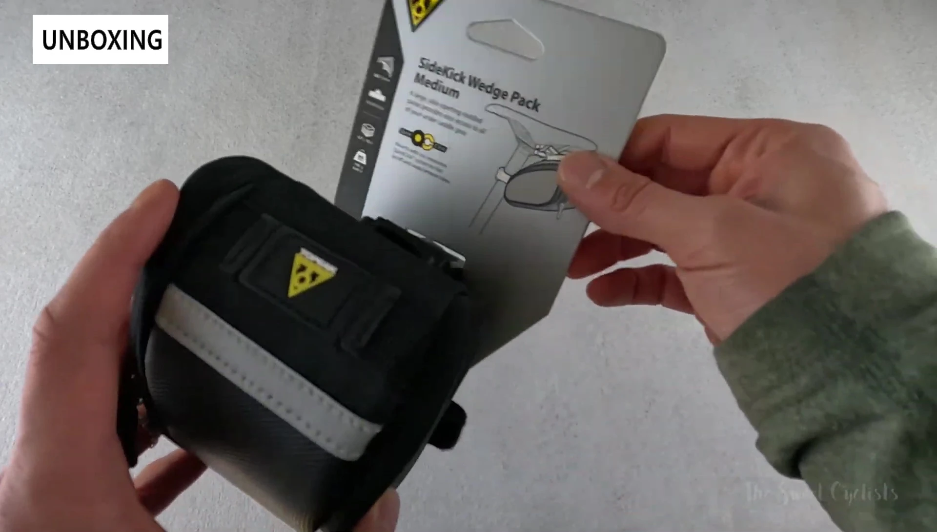 Topeak SideKick Wedge Pack packaging showing the cardboard backing and branding.