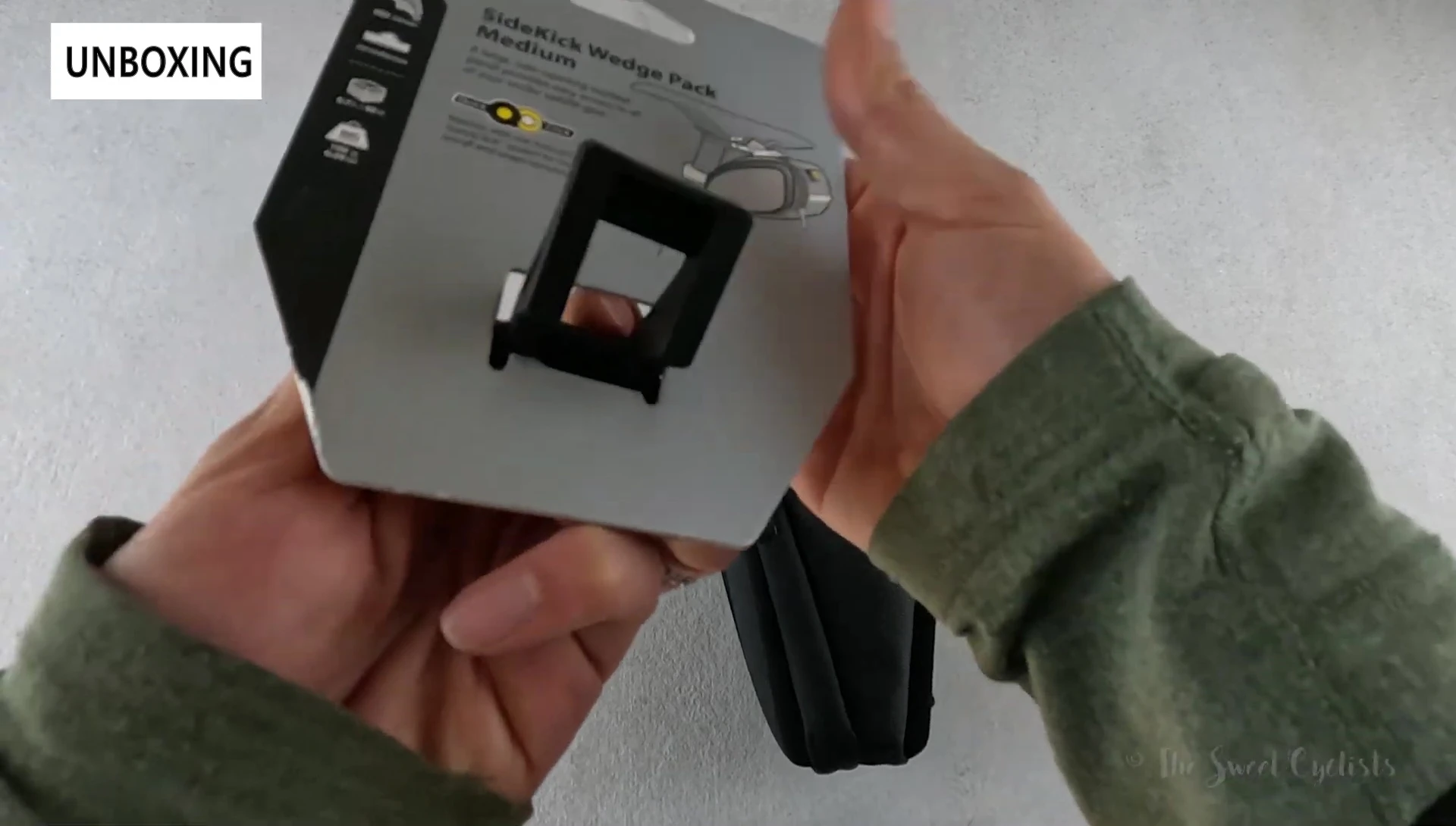 Removing the saddlebag from the packaging.